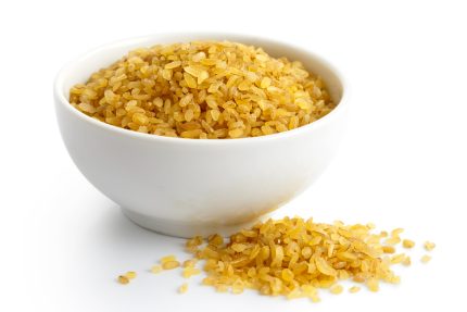 Dry,Bulgur,Wheat,In,White,Ceramic,Bowl,Isolated,On,White.